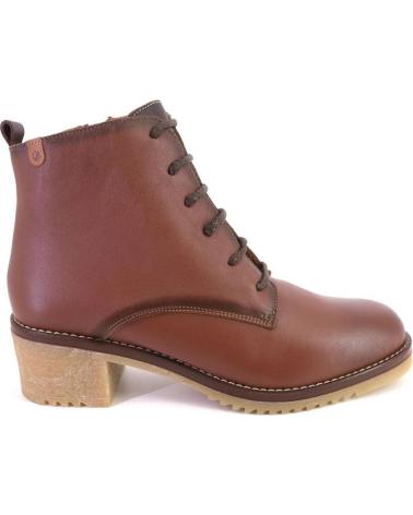 VALERIAS 2326 LEATHER LACE-UP ANKLE BOOTS LEATHER COLOR CUERO