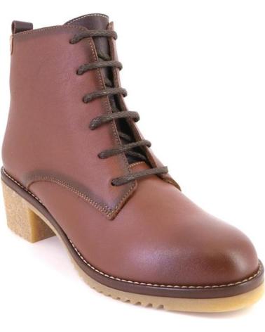 VALERIAS 2326 LEATHER LACE-UP ANKLE BOOTS LEATHER COLOR CUERO