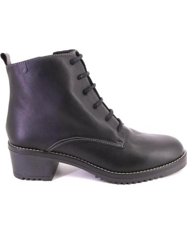 VALERIAS 2326 BLACK LEATHER LACE-UP ANKLE BOOTS NEGRO