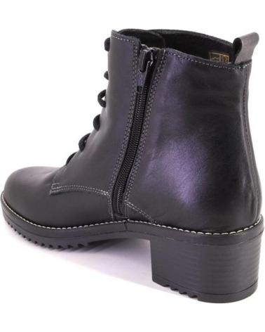 VALERIAS 2326 BLACK LEATHER LACE-UP ANKLE BOOTS NEGRO