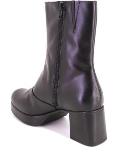 VALERIAS 2407 BLACK LEATHER PLATFORM ANKLE BOOTS NEGRO