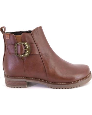 VALERIAS 2305 LEATHER TAN ANKLE BOOTS WITH BUCKLE CUERO