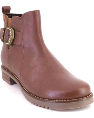 VALERIAS 2305 LEATHER TAN ANKLE BOOTS WITH BUCKLE CUERO