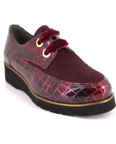 NIVAL ANGEL POTRO - BORDEAUX LACE-UP SHOES WITH CROCODILE EFFECT BURDEOS
