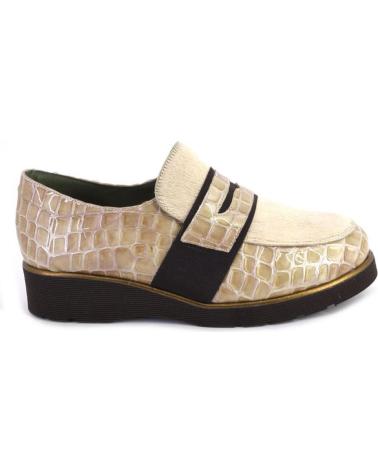 NIVAL ESTHER POTRO - BEIGE LOAFERS WITH EMBOSSED TEXTURE BEIGE