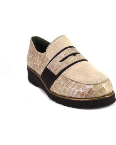 NIVAL ESTHER POTRO - BEIGE LOAFERS WITH EMBOSSED TEXTURE BEIGE