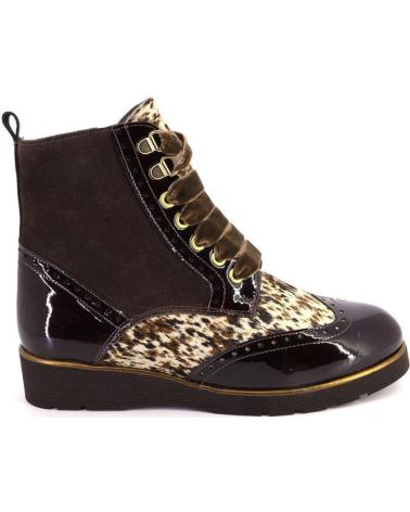 NIVAL LANDA004 PONY HAIR LEATHER ANKLE BOOT BROWN MARRON