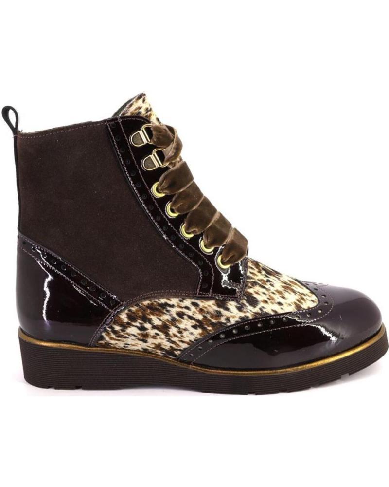 NIVAL LANDA004 PONY HAIR LEATHER ANKLE BOOT BROWN MARRON