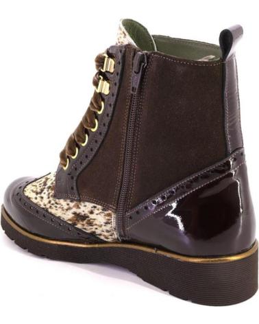 NIVAL LANDA004 PONY HAIR LEATHER ANKLE BOOT BROWN MARRON
