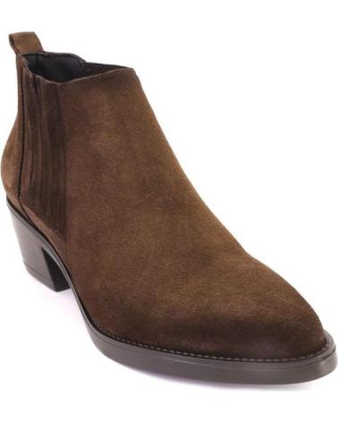 VIGUERA 8020VITELO SUEDE LEATHER ANKLE BOOTS IN BROWN MARRON