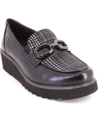 TREINTAS 4421 BLACK LEATHER LOAFERS WITH FRONT DETAIL NEGRO