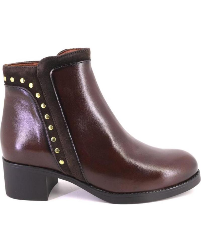 BOTTINES EN CUIR MARRON DESIREÉ KRIM3 AVEC CLOUS MARRON