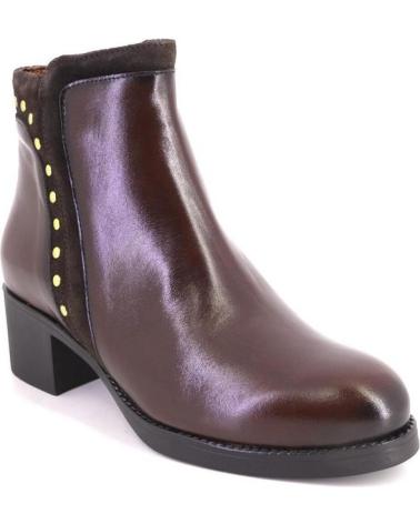 BOTTINES EN CUIR MARRON DESIREÉ KRIM3 AVEC CLOUS MARRON