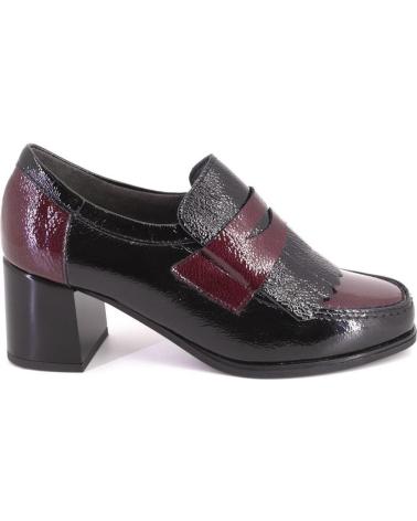 PITILLOS 10834 LOAFERS BLACK AND BURGUNDY NEGRO Y BURDEOS