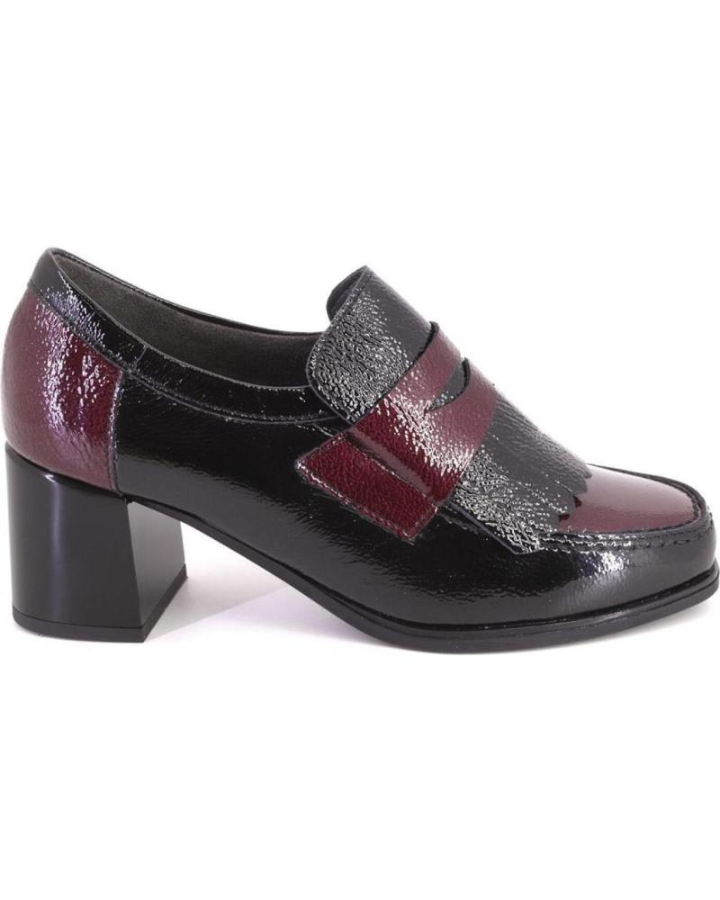 PITILLOS 10834 LOAFERS BLACK AND BURGUNDY NEGRO Y BURDEOS