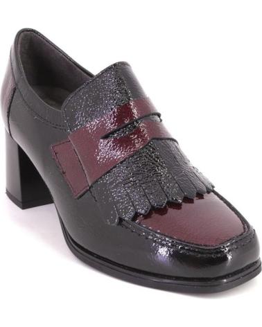 PITILLOS 10834 LOAFERS BLACK AND BURGUNDY NEGRO Y BURDEOS