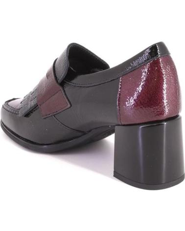 PITILLOS 10834 LOAFERS BLACK AND BURGUNDY NEGRO Y BURDEOS