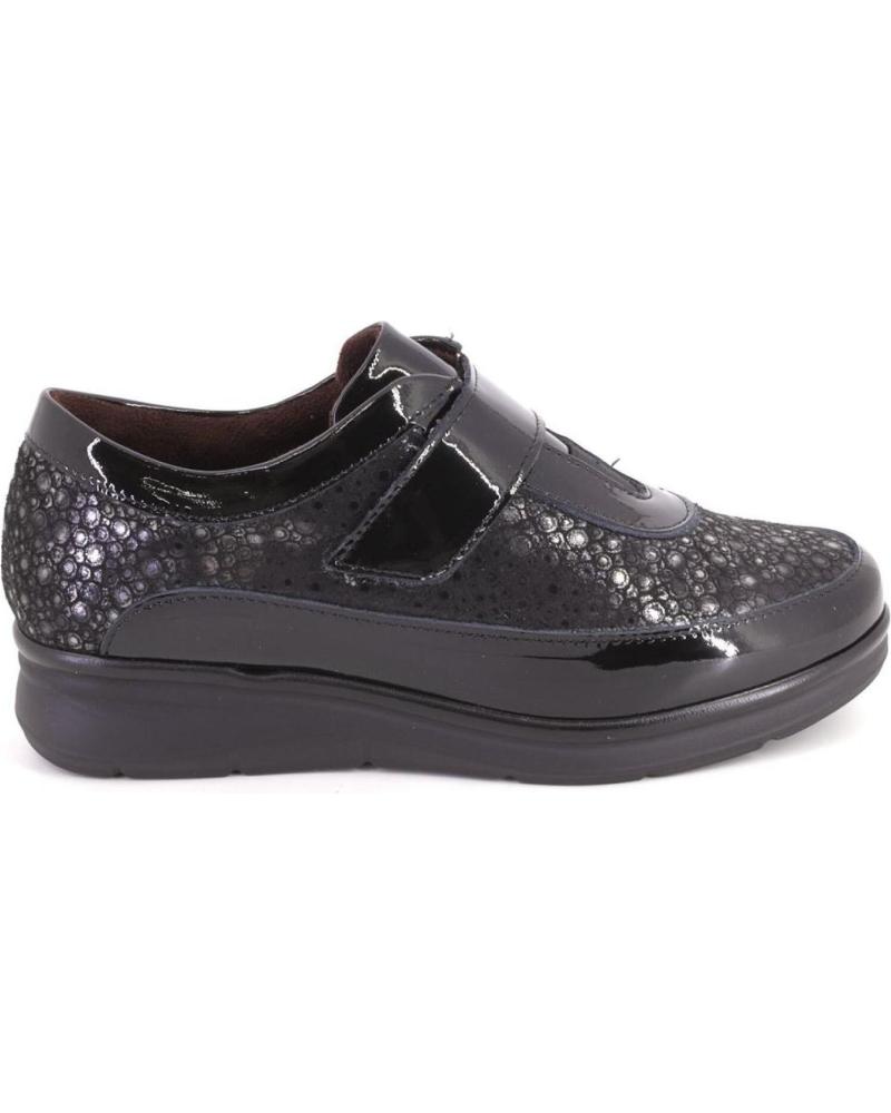 PITILLOS 10703 BLACK TEXTURED GLITTER SHOES WITH VELCRO NEGRO