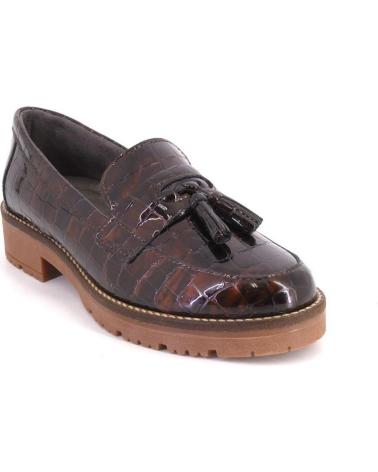 MOCASSINS PITILLOS 10770 MARRON EFFET CROCODILE AVEC GLANDS MARRON