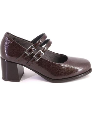 ESCARPINS MARY JANE PITILLOS 10831 MARRON VERNIS À DOUBLE BOUCLE MARRON