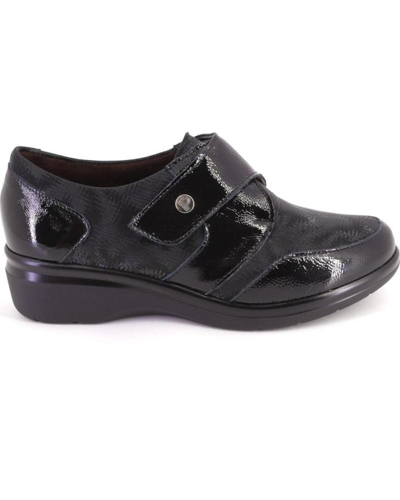 PITILLOS 10721 BLACK PATENT LEATHER SHOES WITH HOOK-AND-LOOP CLOSURE NEGRO