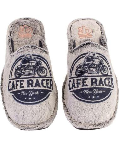 BEREVERE 5705 - GREY SLIPPERS WITH CAFÉ RACER DESIGN GRIS