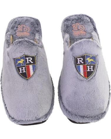 BEREVERE 5701 - HOME SLIPPERS WITH EMBROIDERED SHIELD GREY GRIS