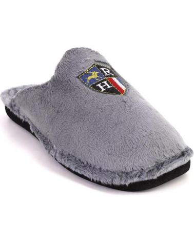 BEREVERE 5701 - HOME SLIPPERS WITH EMBROIDERED SHIELD GREY GRIS