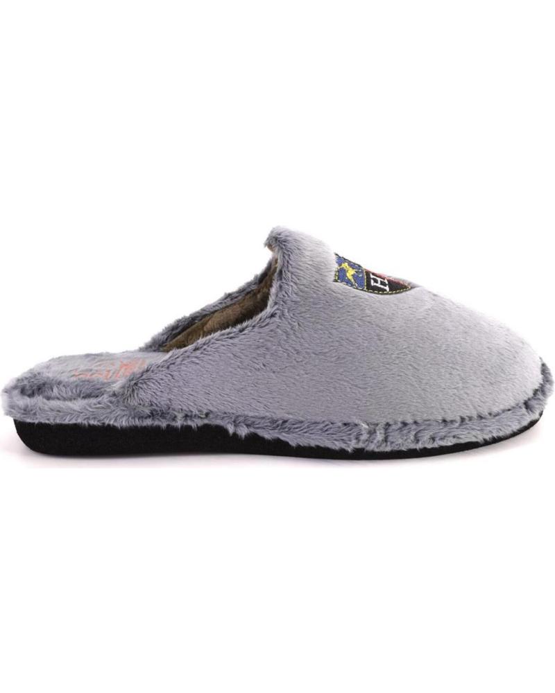 BEREVERE 5701 - HOME SLIPPERS WITH EMBROIDERED SHIELD GREY GRIS