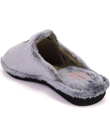 BEREVERE 5701 - HOME SLIPPERS WITH EMBROIDERED SHIELD GREY GRIS
