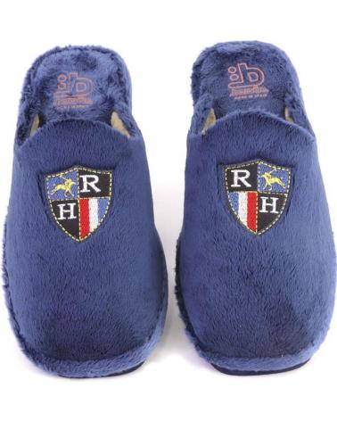 BEREVERE 5701 - HOME SLIPPERS WITH EMBROIDERED SHIELD NAVY BLUE AZUL MARINO
