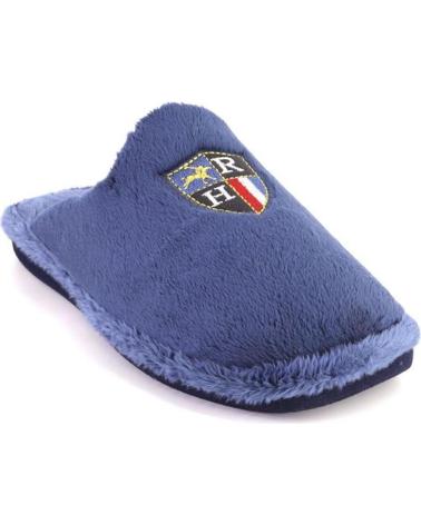 BEREVERE 5701 - HOME SLIPPERS WITH EMBROIDERED SHIELD NAVY BLUE AZUL MARINO
