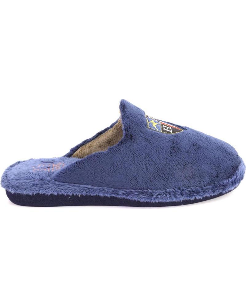 BEREVERE 5701 - HOME SLIPPERS WITH EMBROIDERED SHIELD NAVY BLUE AZUL MARINO