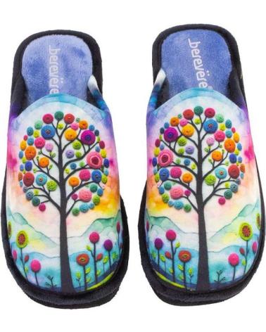 BEREVERE 5514 - HAUSSCHUHE MIT LEBENSBAUM-DESIGN MEHRFARBIG MULTICOLOR