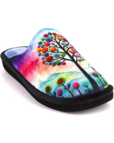 BEREVERE 5514 - HAUSSCHUHE MIT LEBENSBAUM-DESIGN MEHRFARBIG MULTICOLOR