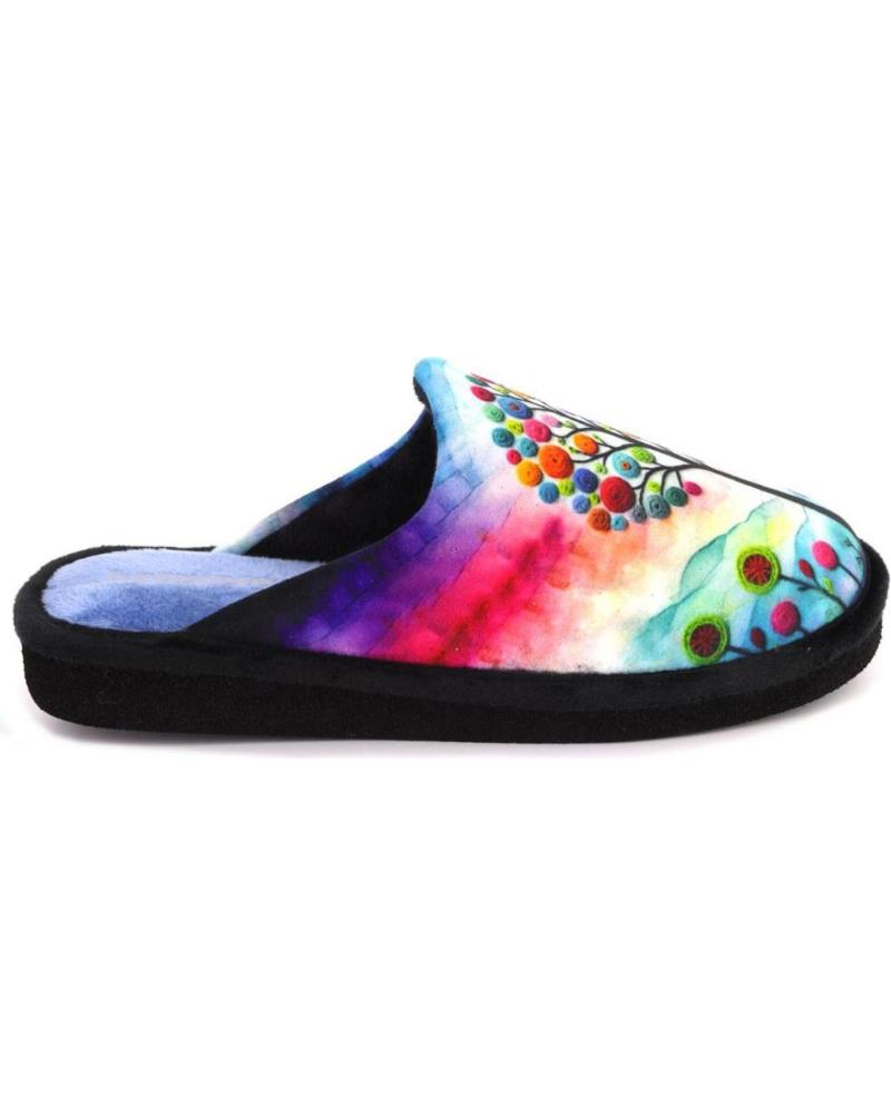 BEREVERE 5514 - HAUSSCHUHE MIT LEBENSBAUM-DESIGN MEHRFARBIG MULTICOLOR