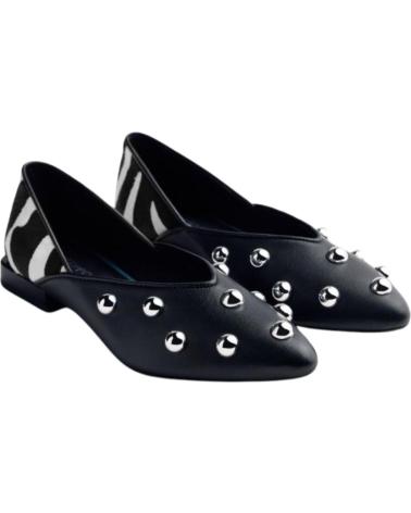 GIOSEPPO BAILARINAS BRAHAM DE PIEL CON TACHAS, NEGRO NEGRO