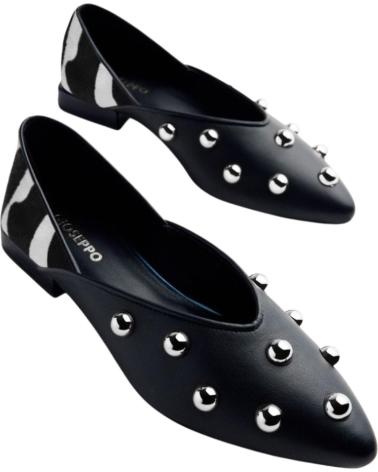 GIOSEPPO BAILARINAS BRAHAM DE PIEL CON TACHAS, NEGRO NEGRO