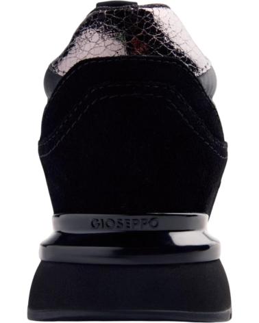 GIOSEPPO HITTERDAL: SNEAKERS NERE IN PELLE CON ZEPPA E ORNAMENTO NEGRO