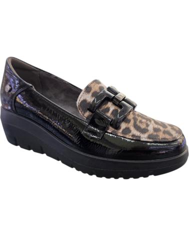 MOCASINES MYSOFT 25M585 NEGROS CON DETALLE LEOPARDO Y HEBILLAS VARIOS COLORES