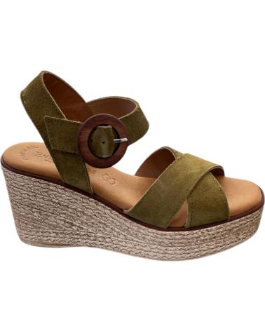EVA FRUTOS SANDALI 5816 MILITARE CON ZEPPA IN ESPADRILLAS E CHIUSURA A FIBBIA VARIOS COLORES