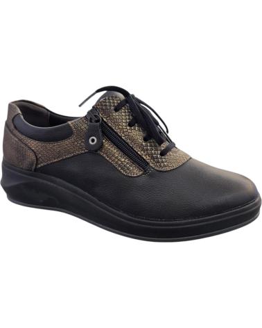 SUAVE BY LEYLAND SCARPE 3414 IN PELLE CON LACCI E ZEPPA - MAMBO/NERO VARIOS COLORES