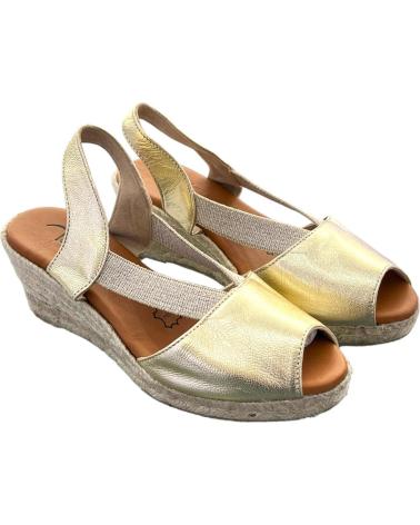 DTORRES JUTE-SANDALEN TORRES 5024 AUS PLATIN-LAMINIERTEM LEDER VARIOS COLORES