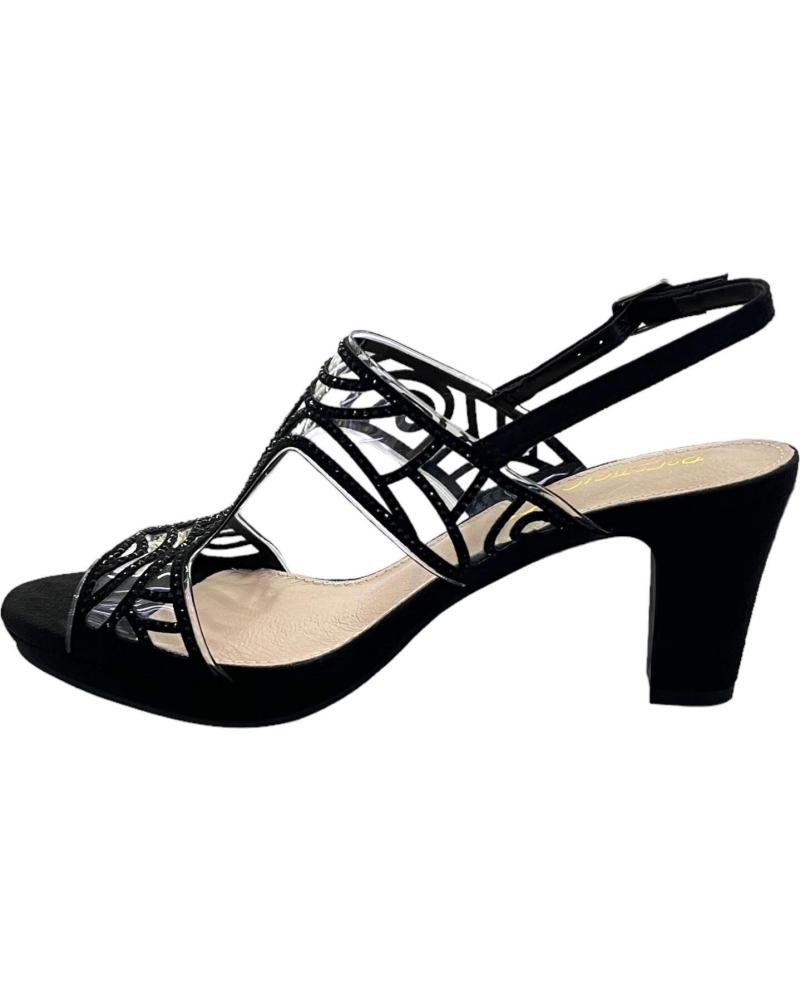 PRESTIGIO PARTY-SANDALEN C-415 SCHWARZ MIT CUT-OUT-DESIGN VARIOS COLORES