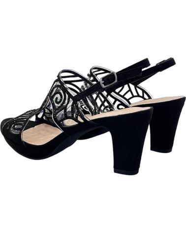 PRESTIGIO PARTY-SANDALEN C-415 SCHWARZ MIT CUT-OUT-DESIGN VARIOS COLORES