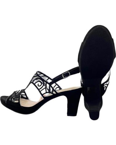 PRESTIGIO PARTY-SANDALEN C-415 SCHWARZ MIT CUT-OUT-DESIGN VARIOS COLORES