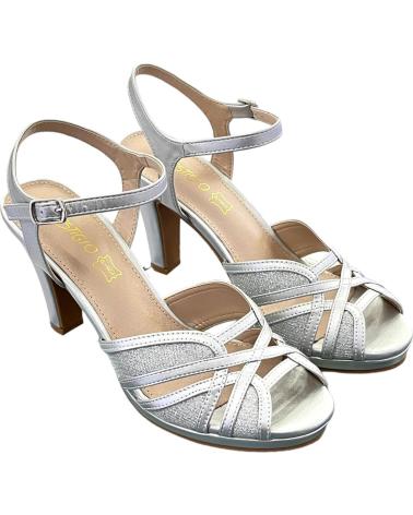 PRESTIGIO PARTY-SANDALEN C428 SILBER MIT BLOCKABSATZ VARIOS COLORES