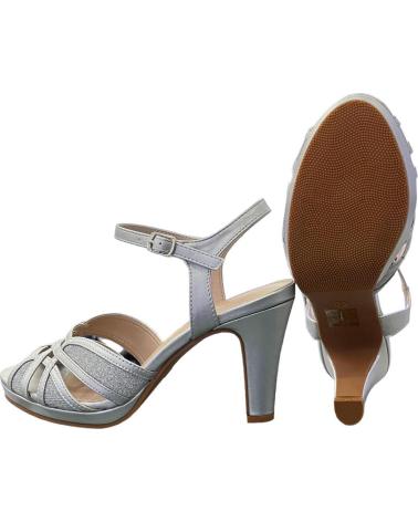 PRESTIGIO PARTY-SANDALEN C428 SILBER MIT BLOCKABSATZ VARIOS COLORES