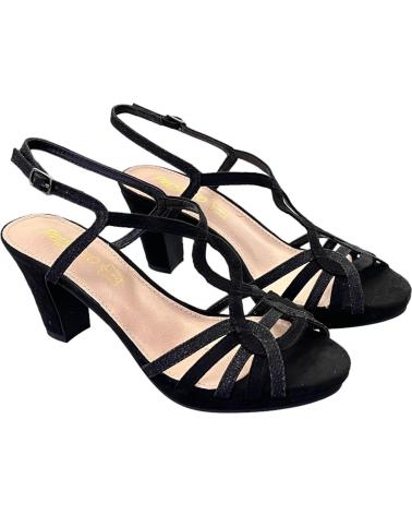 PRESTIGIO PARTY-SANDALEN C-408 SCHWARZ MIT VERFLOCHTENEN RIEMCHEN VARIOS COLORES
