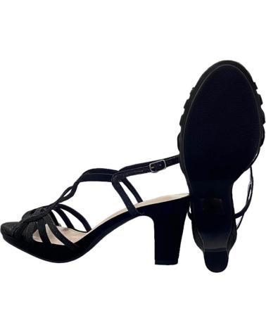 PRESTIGIO PARTY-SANDALEN C-408 SCHWARZ MIT VERFLOCHTENEN RIEMCHEN VARIOS COLORES